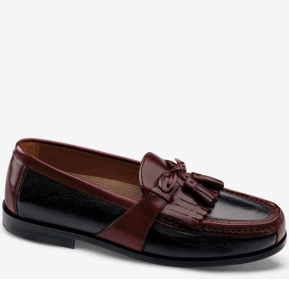 Johnston & Murphy Aragon II Kiltie Tassel Loafer Black Mahogany Red
